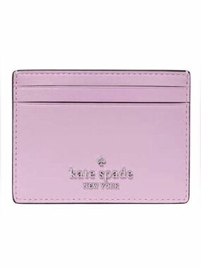 kate spade small slim cardholder leather lavender frost